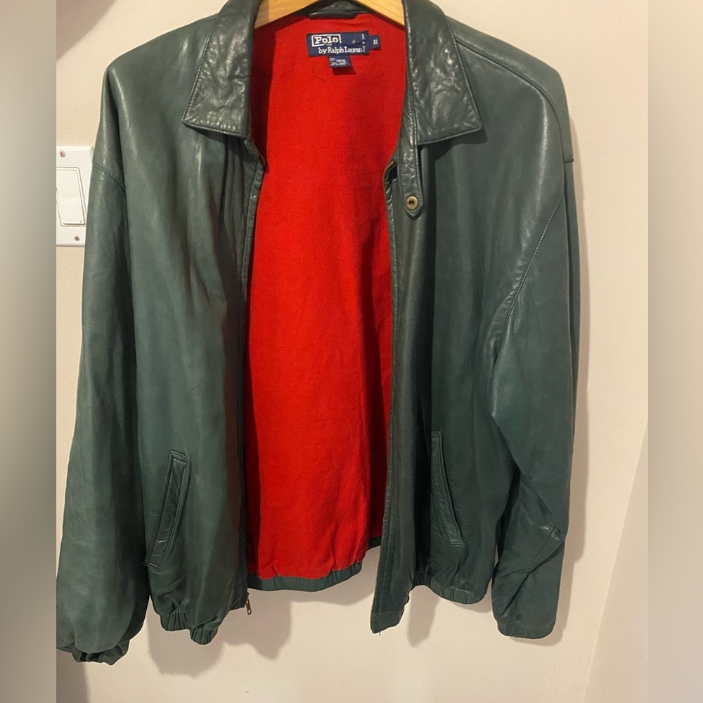 VINTAGE POLO BY RALPH LAUREN LEATHER BOMBER JACKET